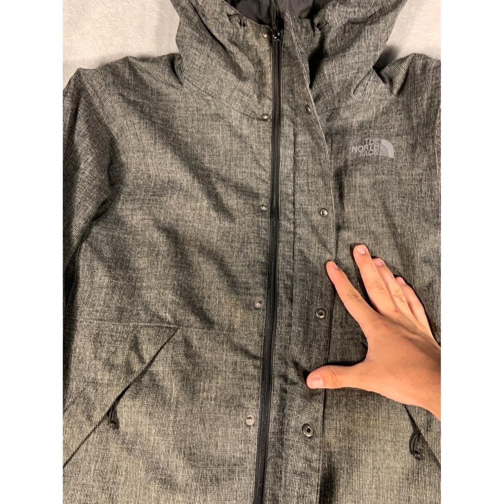 The North Face Skiing Jacket DryVent Mens L Gray Full Zip Embroidered Hooded - Picture 5 of 11